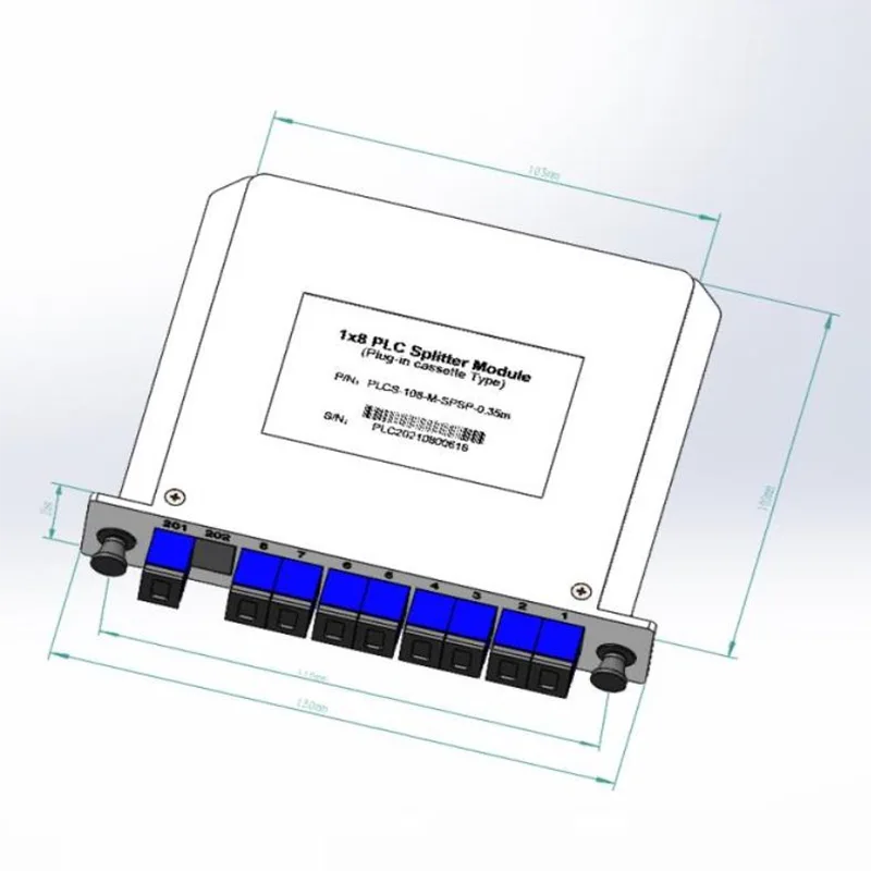 1*4 1*8 PLC 플러그인 카세트 스플리터